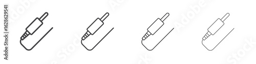 Audio jack icon symbol pictogram. outline black style