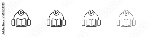 Audio book icon symbol pictogram. outline black style