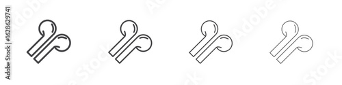 Air pods icon symbol pictogram. outline black style
