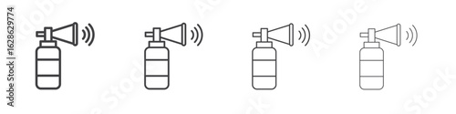 Air horn icon symbol pictogram. outline black style