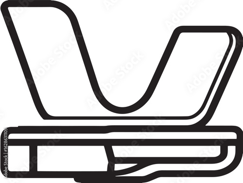 Minimal lounge chair illustration with elegant clean vector art