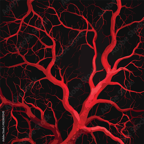 Intricate Blood Vessel Network Illustration