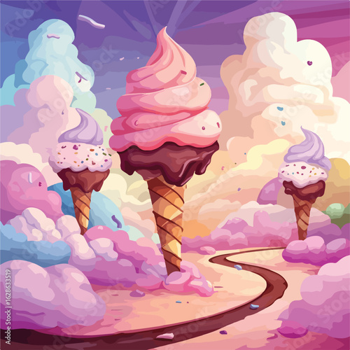 Fantasy Cotton Candy Chocolate Ice Cream