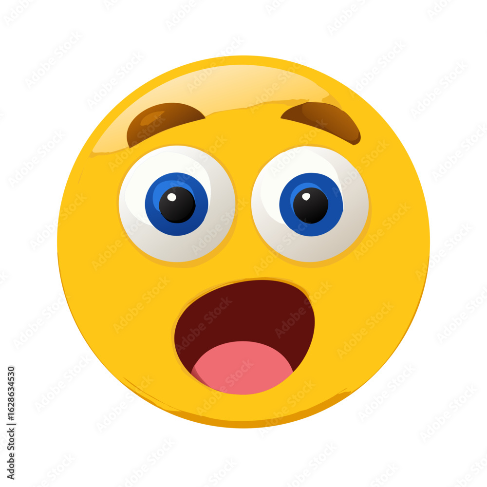 Fototapeta premium A high-quality 3D emoji showcasing a wide-eyed and open-mouthed look of astonishment Isolated on transparent background PNG 
