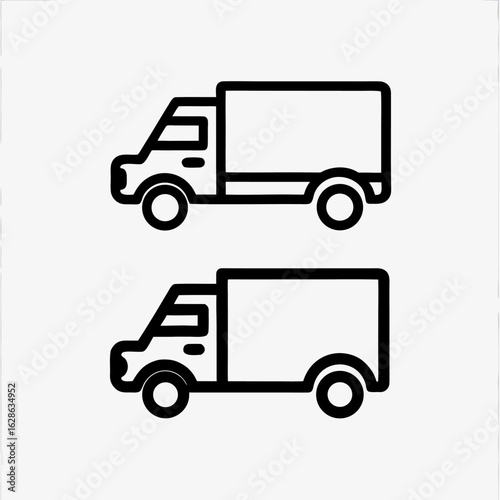 Set of transport and truck icons in vector illustration style