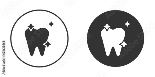 clean tooth icons pack. vector glyph flat icons