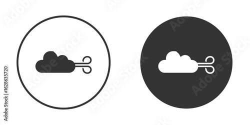 Wind clouds icons pack. vector glyph flat icons