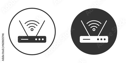 Wifi modem icons pack. vector glyph flat icons