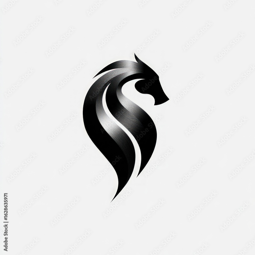 Obraz premium Abstract graphic design of a stylized animal head.