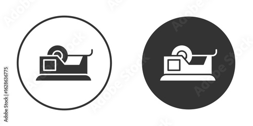 Tape dispenser icons pack. vector glyph flat icons