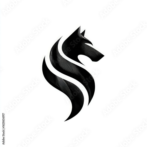 Wallpaper Mural Stylish black and white profile of a stylized animal head. Torontodigital.ca