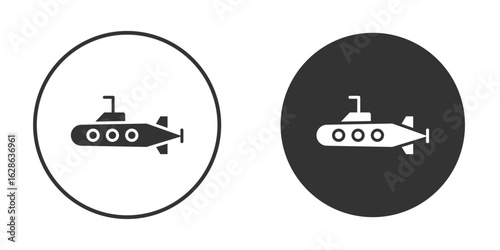 Submarine icons pack. vector glyph flat icons