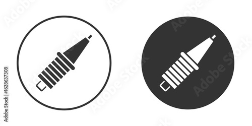 Spark plug icons pack. vector glyph flat icons