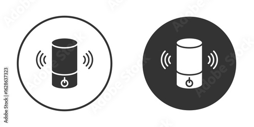 Smart speaker icons pack. vector glyph flat icons