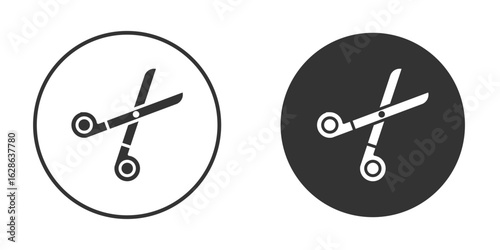 Scissors icons pack. vector glyph flat icons