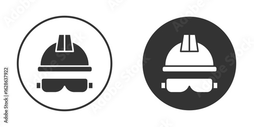 Safety helmet icons pack. vector glyph flat icons
