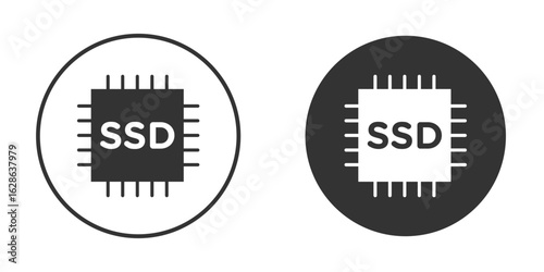 SSD drive icons pack. vector glyph flat icons