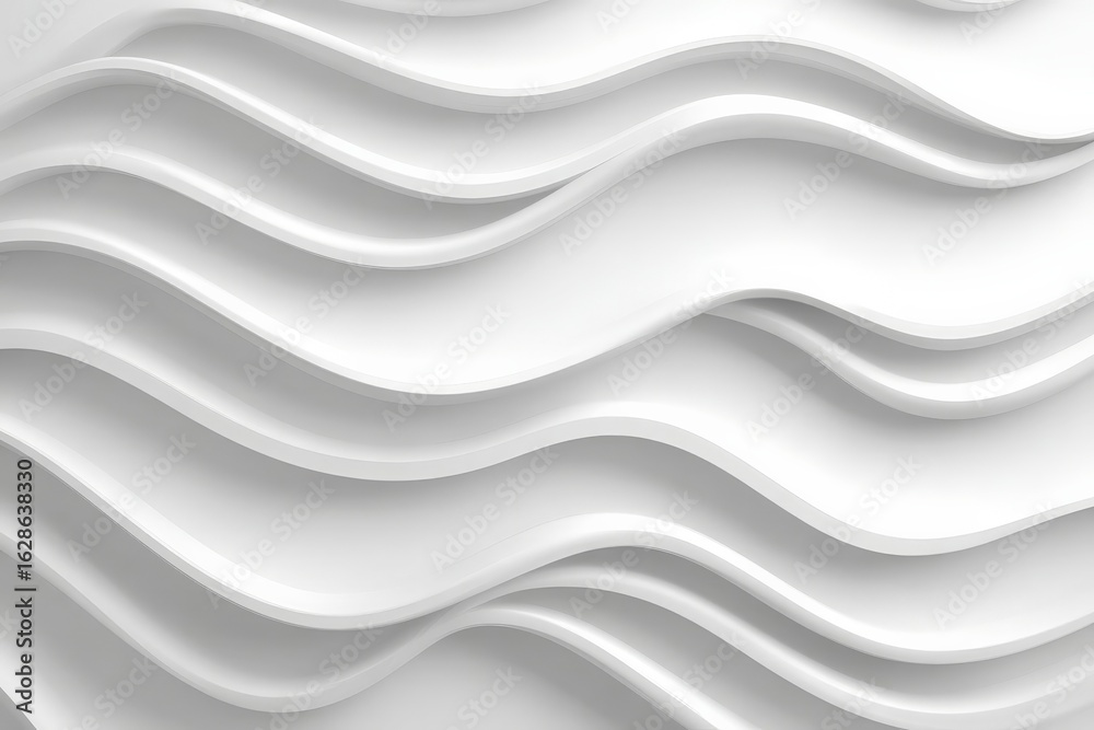 Fototapeta premium Textured white waves on wall create a modern and artistic setting suitable for interior design projects