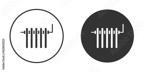 Radiator icons pack. vector glyph flat icons