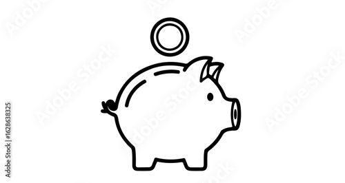 Piggy bank savings icon vector illustration for financial planning and investment management concept