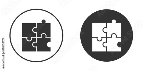 Puzzle icons pack. vector glyph flat icons
