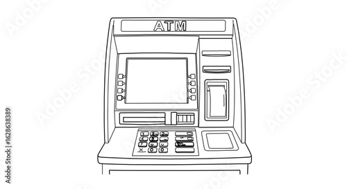 Atm machine vector illustration for cash withdrawal banking finance and money transaction concept design