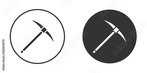 Pick axe icons pack. vector glyph flat icons