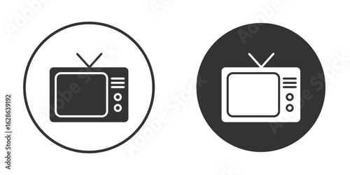 Old television icons pack. vector glyph flat icons