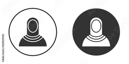 Muslim woman icons pack. vector glyph flat icons
