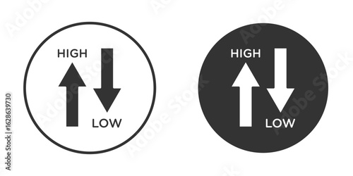Low and high cholesterol icons pack. vector glyph flat icons