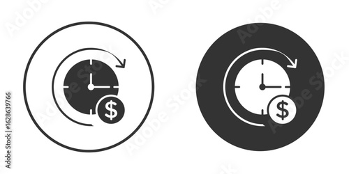Long term investment icons pack. vector glyph flat icons