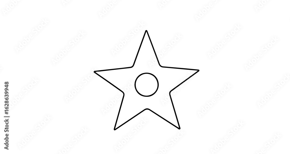 Fototapeta premium Star outline vector drawing with circle illustration for graphic design and decoration elements download