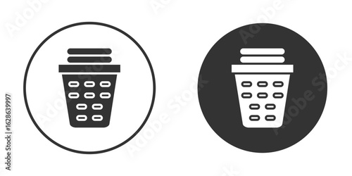 Laundry basket icons pack. vector glyph flat icons