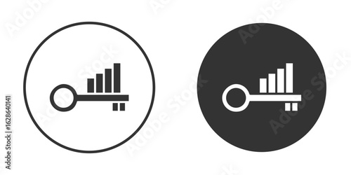 Key factor icons pack. vector glyph flat icons