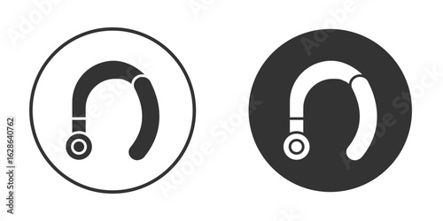 Hearing aid icons pack. vector glyph flat icons