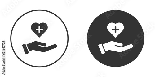 Health insurance icons pack. vector glyph flat icons