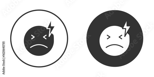 Headache icons pack. vector glyph flat icons