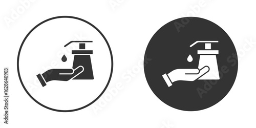 Hand wash icons pack. vector glyph flat icons