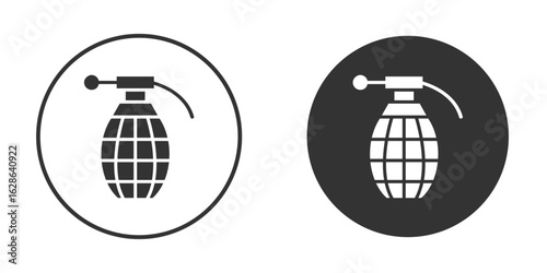 Hand grenade icons pack. vector glyph flat icons