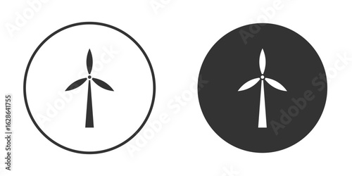 Eolic energy icons pack. vector glyph flat icons