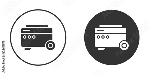 Electric generator icons pack. vector glyph flat icons