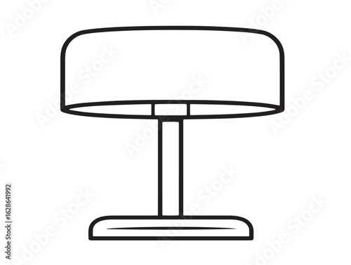 Decorative nightstand lamp icon in clean minimal vector line art  