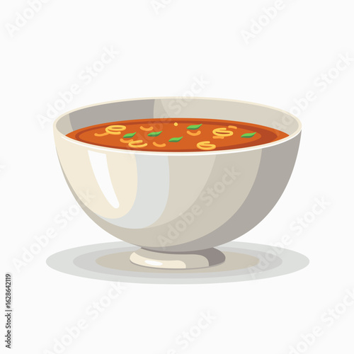 Delicious bowl of soup with aromatic herbs, comfort food concept