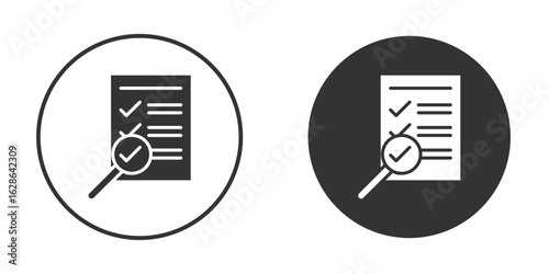 Document verification icons pack. vector glyph flat icons