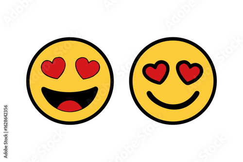 The smiling emoji with heart eyes and love emoji