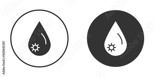 Dirty water drop icons pack. vector glyph flat icons