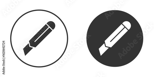 Cutter icons pack. vector glyph flat icons