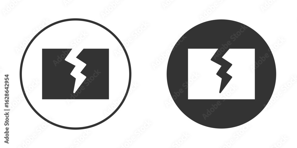 Fototapeta premium Crack icons pack. vector glyph flat icons