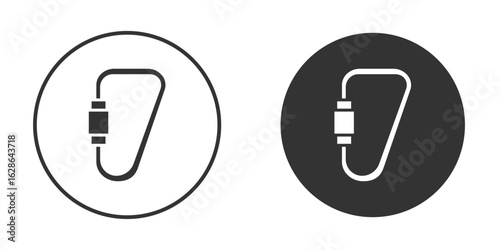 Carabiner icons pack. vector glyph flat icons