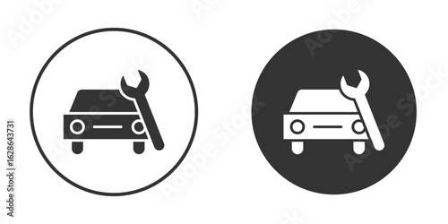 Car repair icons pack. vector glyph flat icons